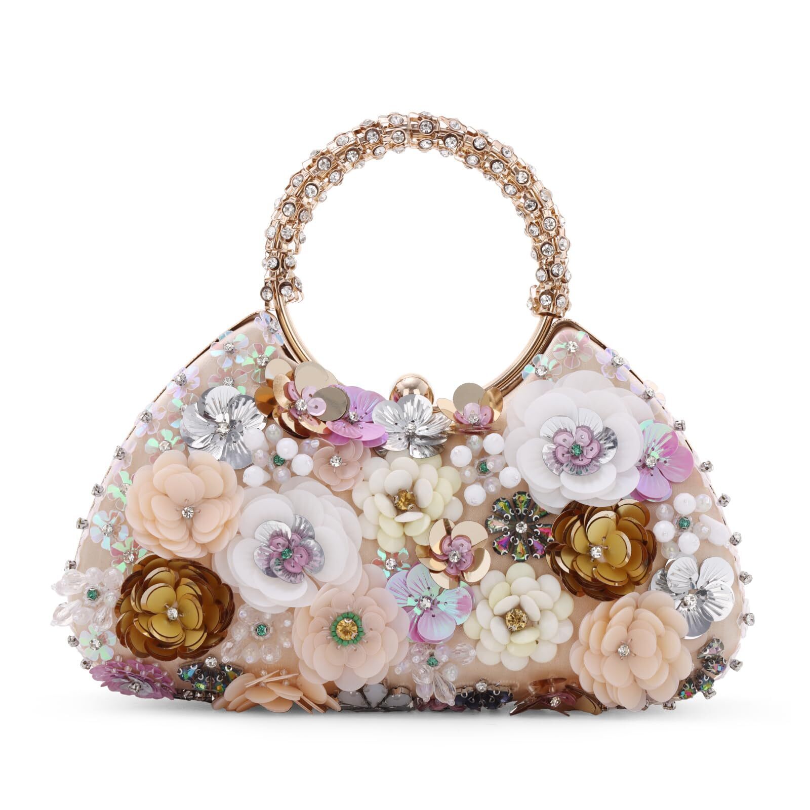 3429 Flower Clutch Purse 3d Floral Evening Handbags Rhinestone Shoulder